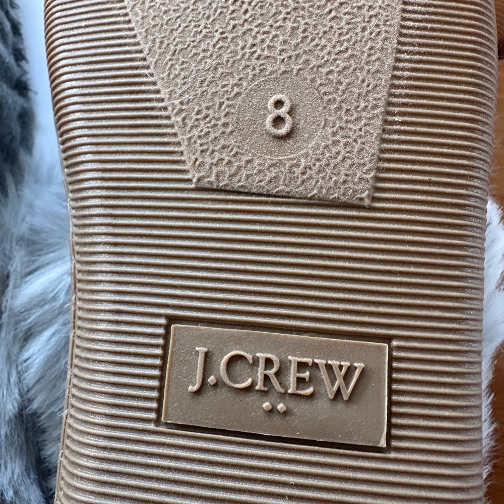 NWT J. Crew Gray Women's Heathered Faux-Fur Lined Slippers • Size 8 - Picture 6 of 10